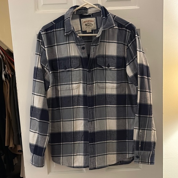 American Eagle Outfitters Other - American Eagle Blue and White Flannel Men's Shirt